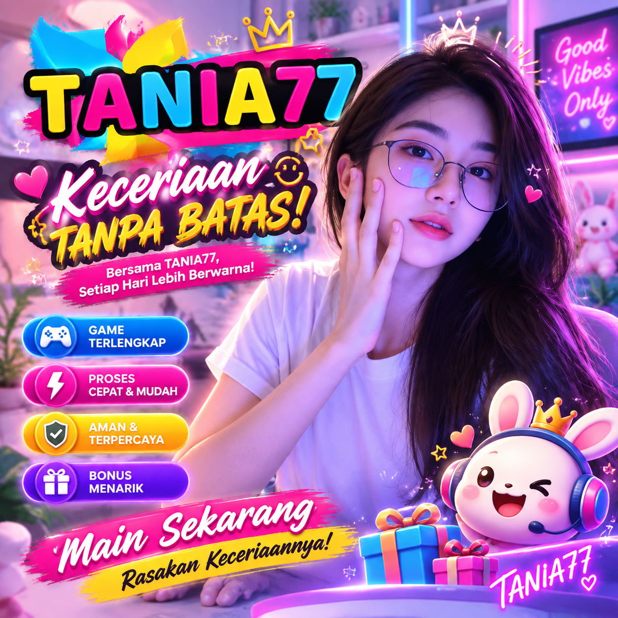 Tampilan platform TANIA77 dengan desain modern dan responsif